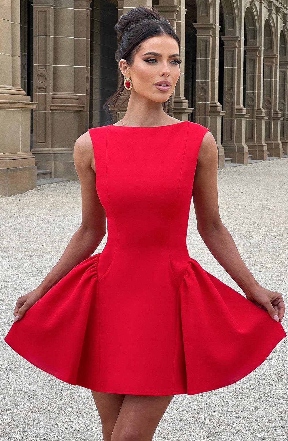 Sophia Vestido Corto Rojo - Moda de Verano Encantadora